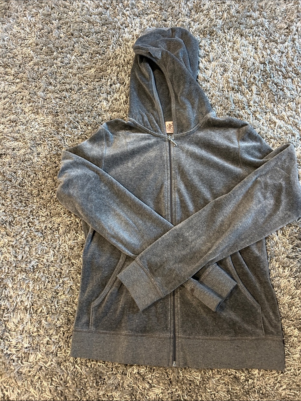 Juicy Couture Gray Full-Zip Hooded Sweatshirt